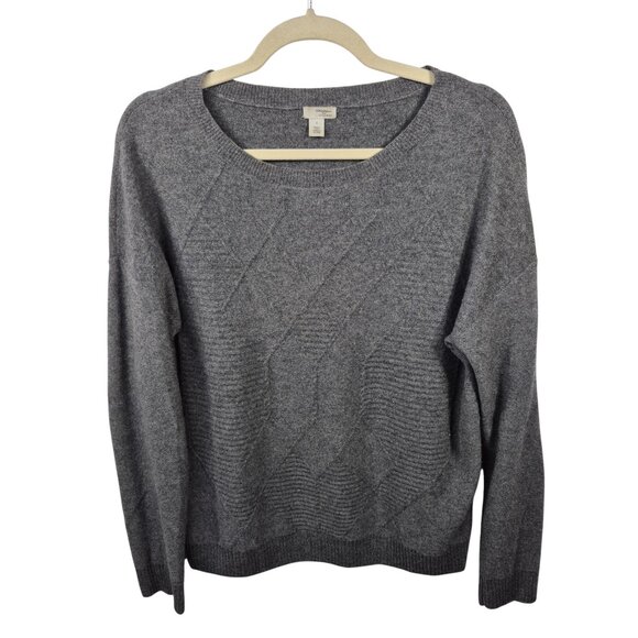 Halogen Sweater Womens S Gray 100% Cashmere Knit Pullover Long Sleeve Top - Picture 1 of 6